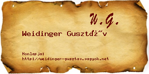 Weidinger Gusztáv névjegykártya
